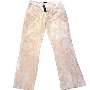 New Frontier 💯 suede leather pants. Butter cream color. Size 10. Lined. NWT.